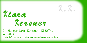 klara kersner business card